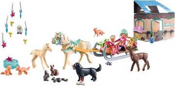 Playmobil® Spielzeug-Adventskalender Spielbausteine, Pferde: Schlittenfahrt (71345), Horses of Waterfall; teilweise aus recyceltem Material