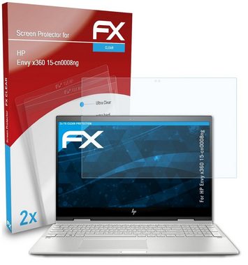 atFoliX Schutzfolie Displayschutz für HP Envy x360 15-cn0008ng, (2 Folien), Ultraklar und hartbeschichtet