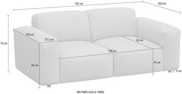 FLEXLUX 2-Sitzer Lucera Sofa, modern & anschmiegsam, Kaltschaum, Stahl-Wellenunterfederung