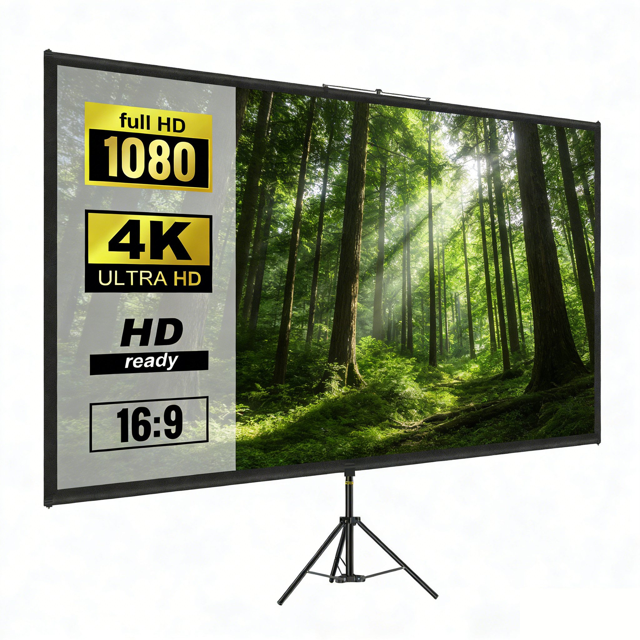 FANNOU Leicht und Kompakt Stativleinwand (Beamer Leinwand mit Stativ, Tragbar ProjektionLeinwand)