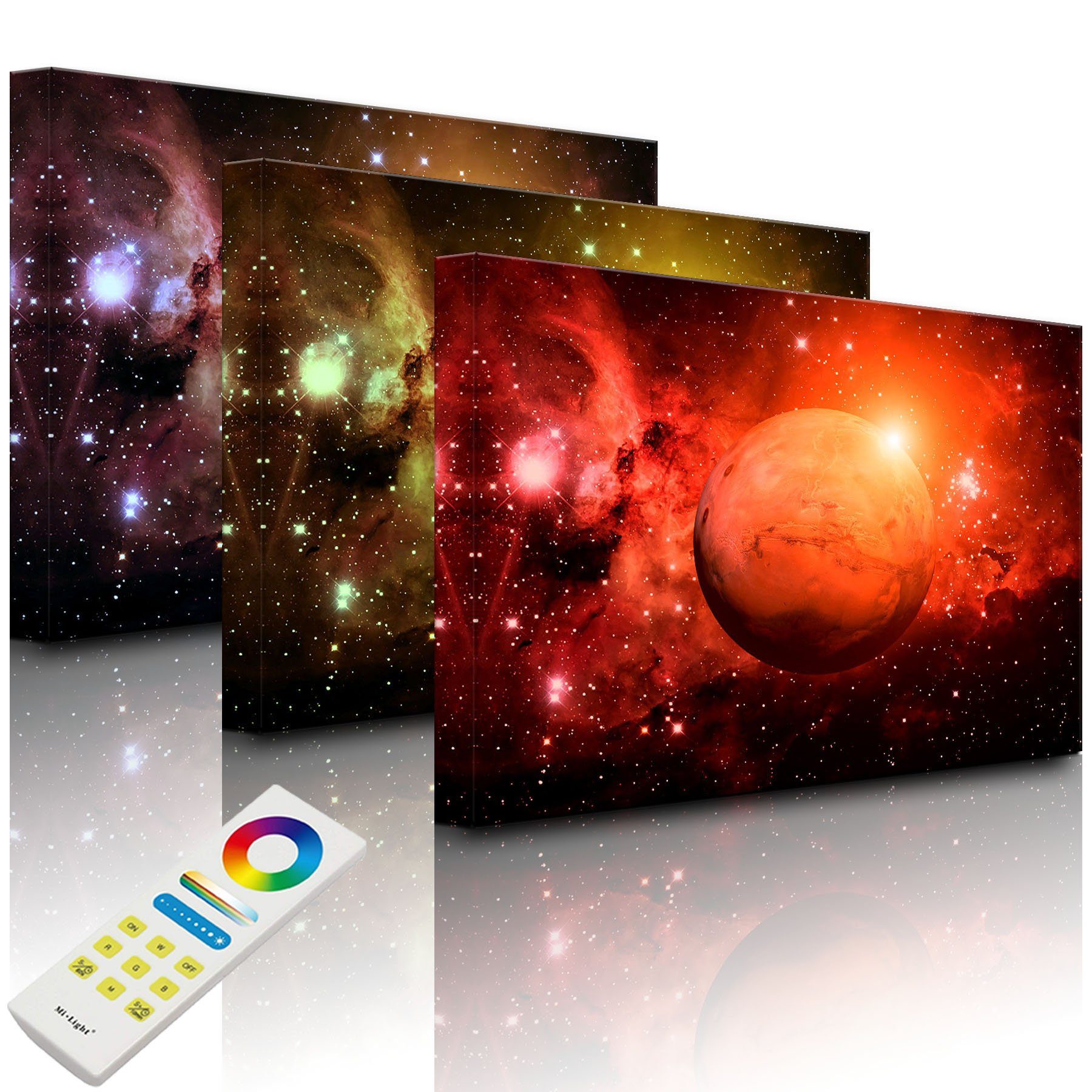 lightbox-multicolor LED-Bild Planet Mars im Universum