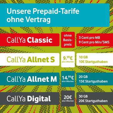 Vodafone Prepaid CallYa S 10 GB statt 6 GB 10 EUR Guthaben Prepaidkarte
