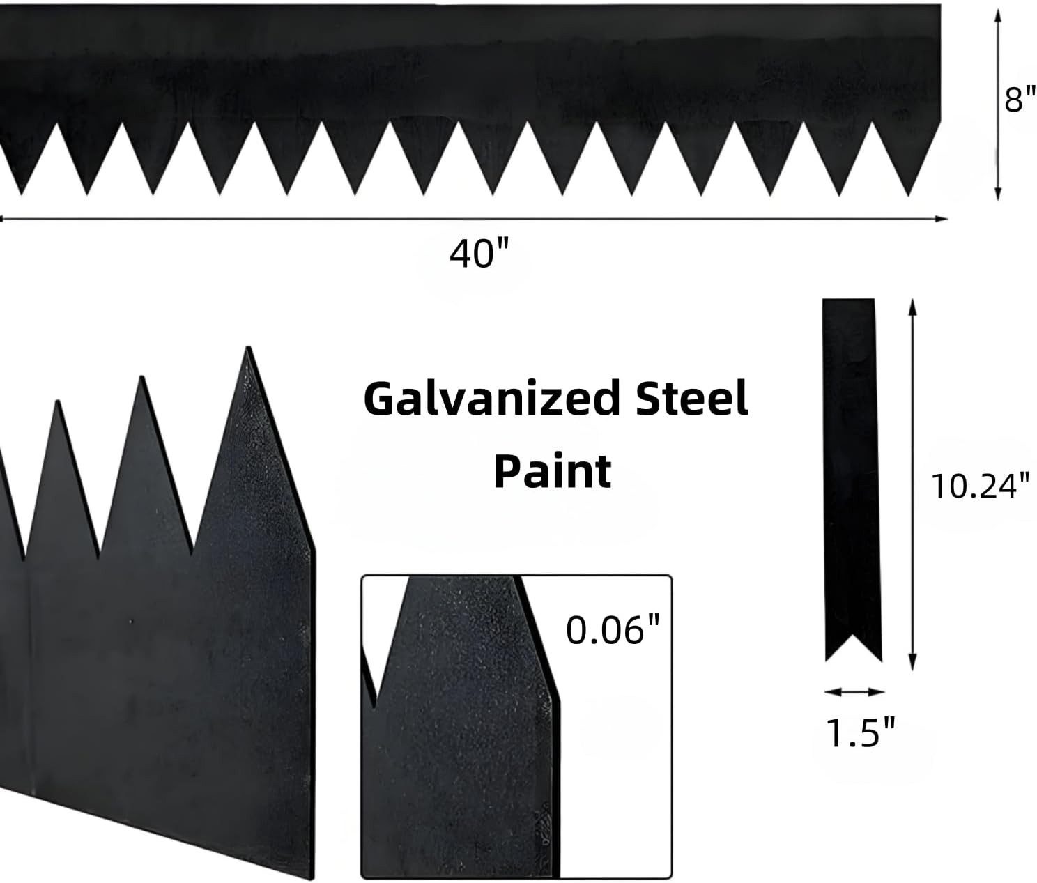 GarveeMore Beetumrandung Beetbegrenzung 6Pack, Rasenkanten, 101x 20 cm, Landschaftseinfassung
