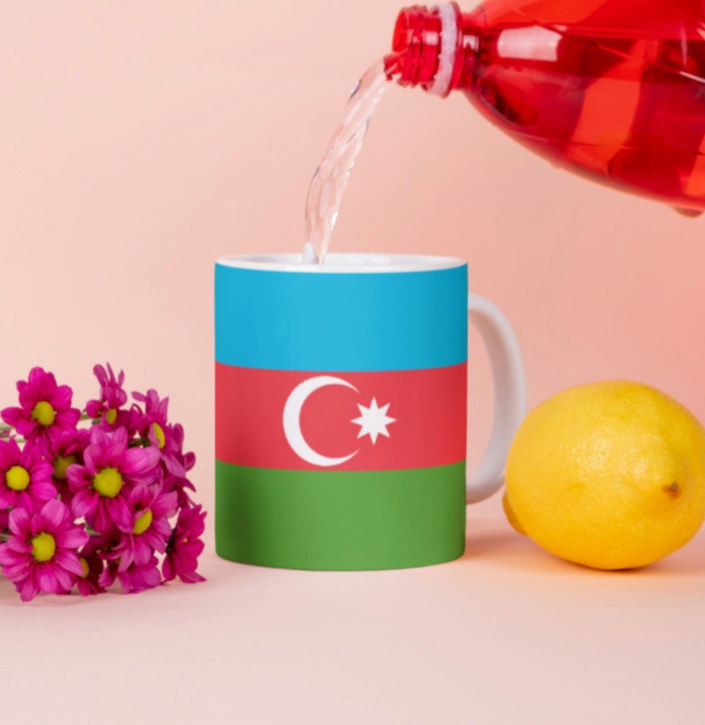 Becher Tinisu Pot Aserbaidschan AZE Tasse Flagge Kaffee Coffeecup Kaffeetasse Tasse