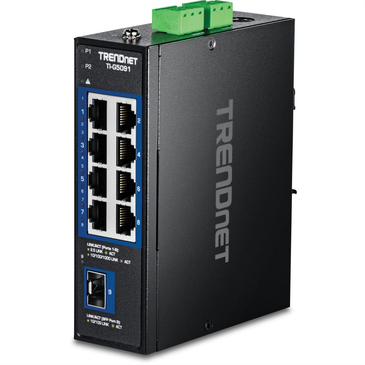 TI-G5091 DIN-Rail Switch 9-Port Industrial 2.5G mit 10G SFP+ Port Netzwerk-Switch