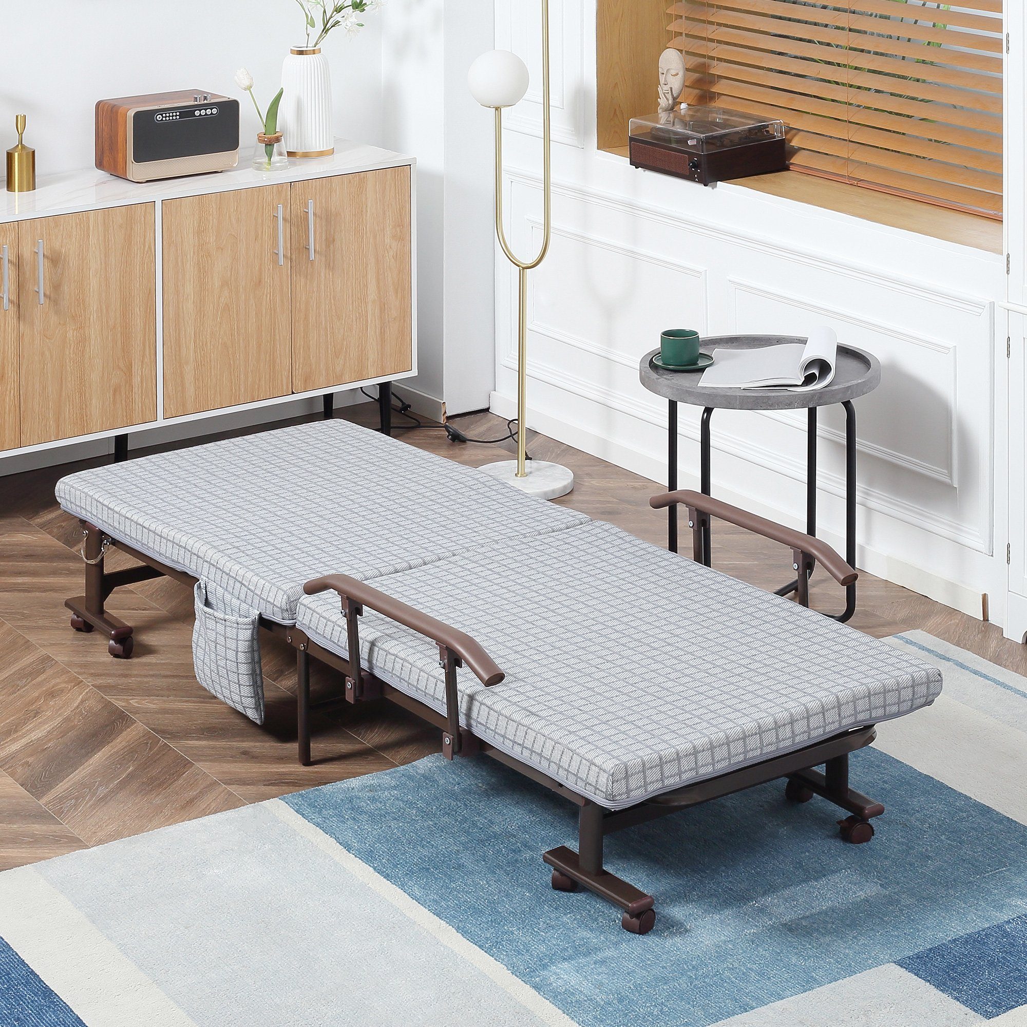 HOMCOM Gästebett Klappbett mit Rollen Sessel günstig online kaufen