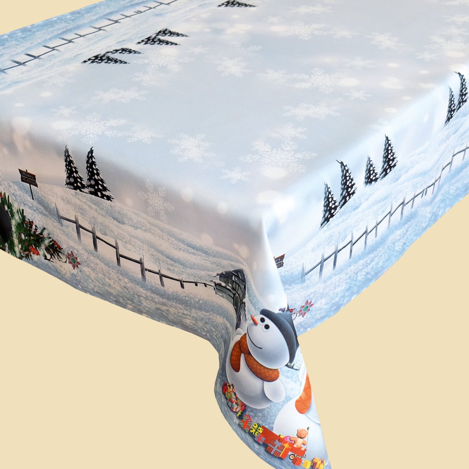 Raebel Tischdecke Schneemänner Weihnachtsmotiv mit Druckmotiv bedruckt Weihnachtsdeko
