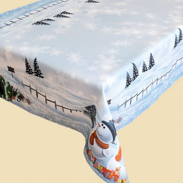 Raebel Tischdecke mit Druckmotiv Schneemänner Weihnachtsmotiv Weihnachtsdeko, bedruckt