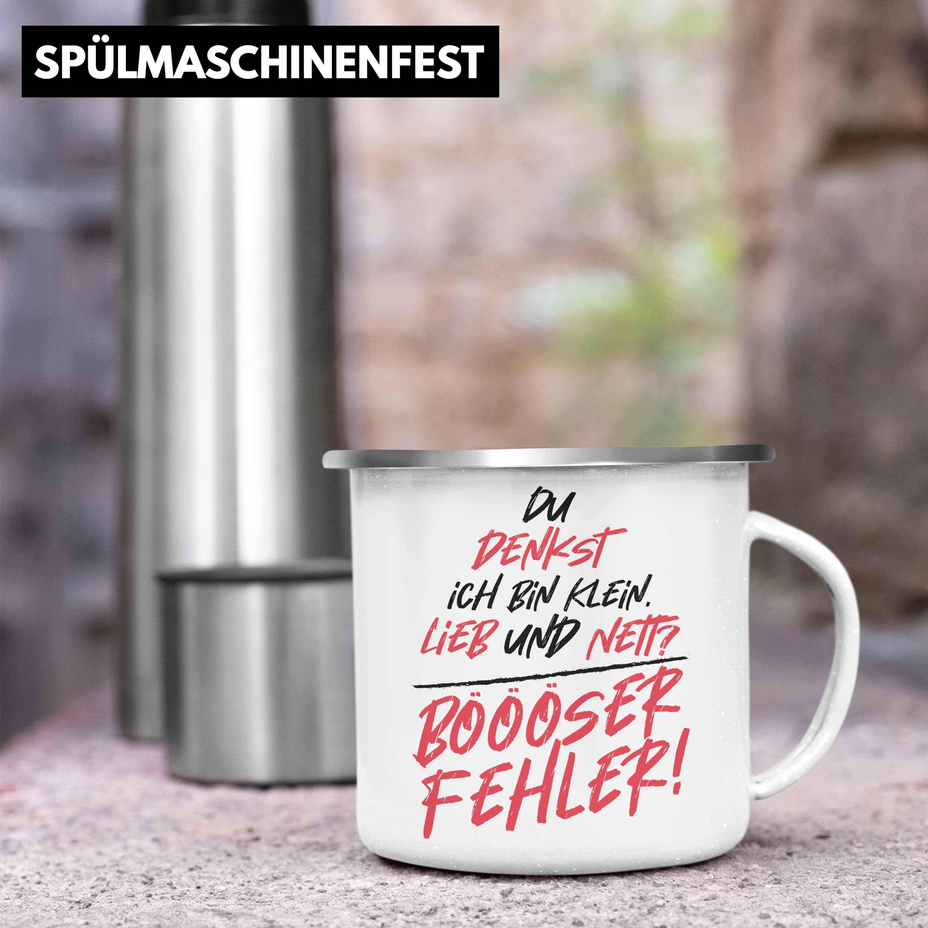 Humor Trendation Tasse Fehler Klein Lustiger - Thermotasse Silber Trendation Denkst Und Spruch Du Bin Emaille Sarkasmus Geschenk Nett Ich Böser Frauen