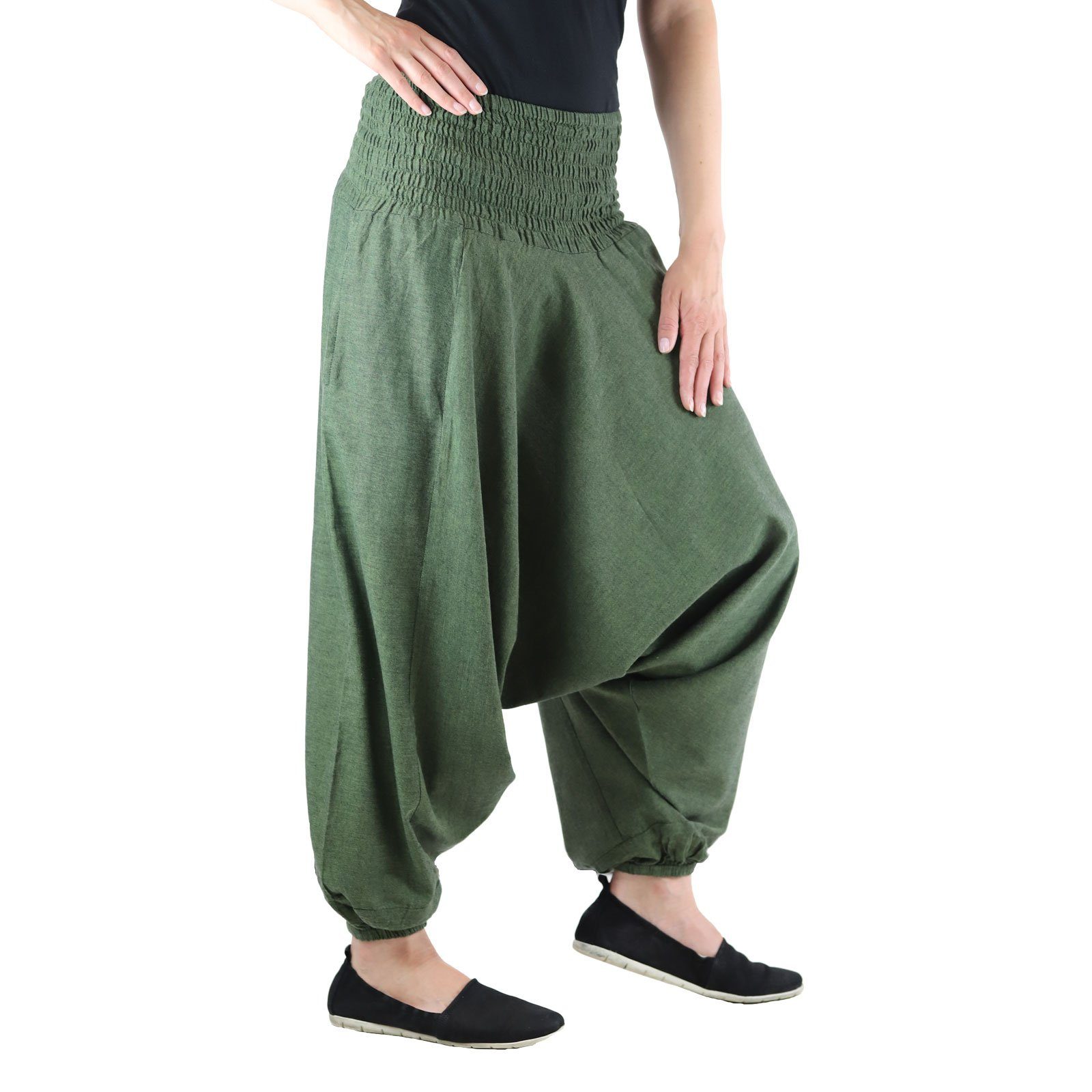 KUNST UND MAGIE Haremshose Unisex Orientalische Haremshose Pluderhose Pumphose Einheitsgröße