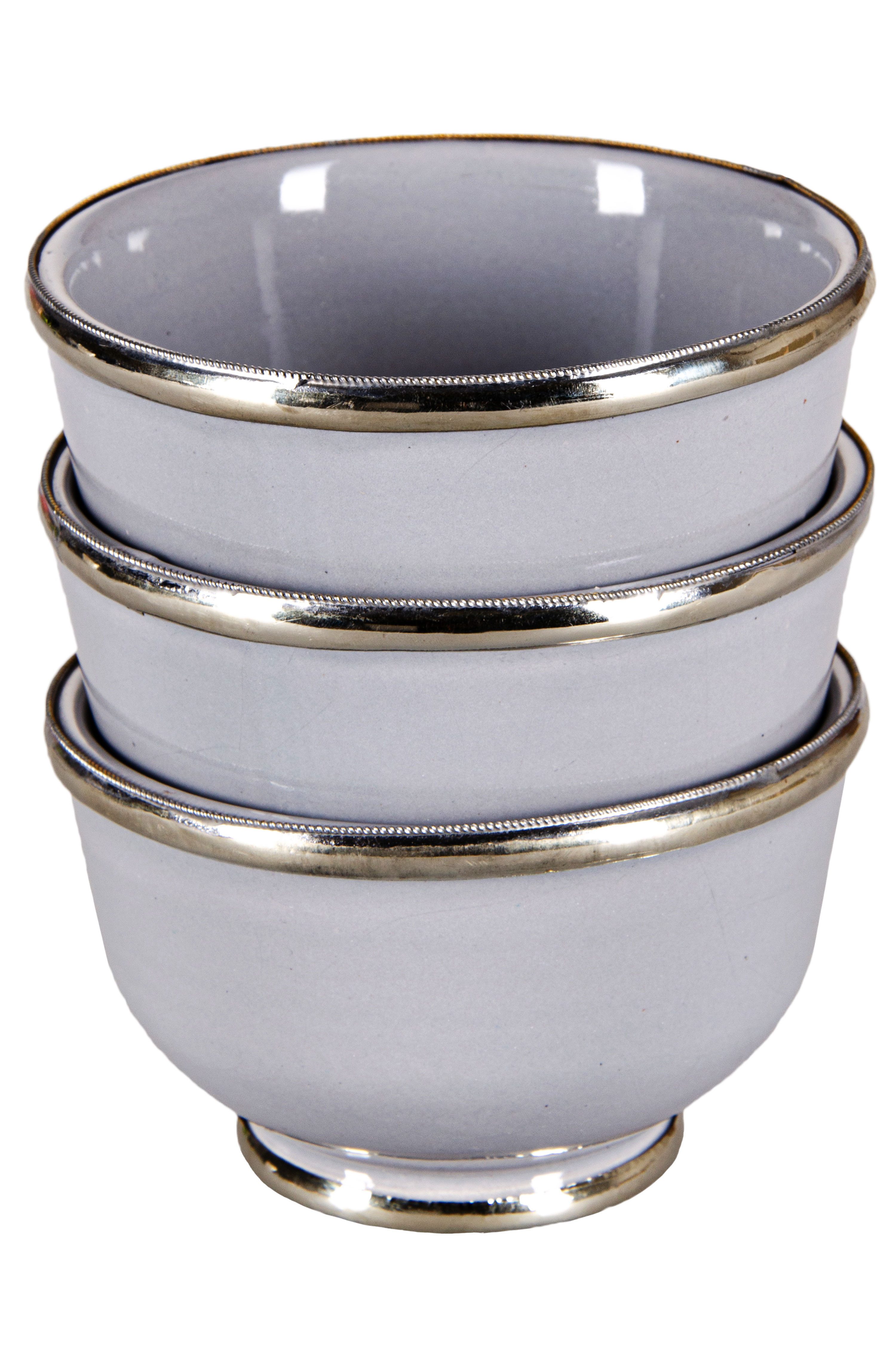 Marrakesch Orient & Mediterran Interior Dipschale 3er Set Orientalische Dipschale Cariba edel aus Keramik in Grau 11 cm, Keramik, (3er Set, 3-tlg), Handarbeit