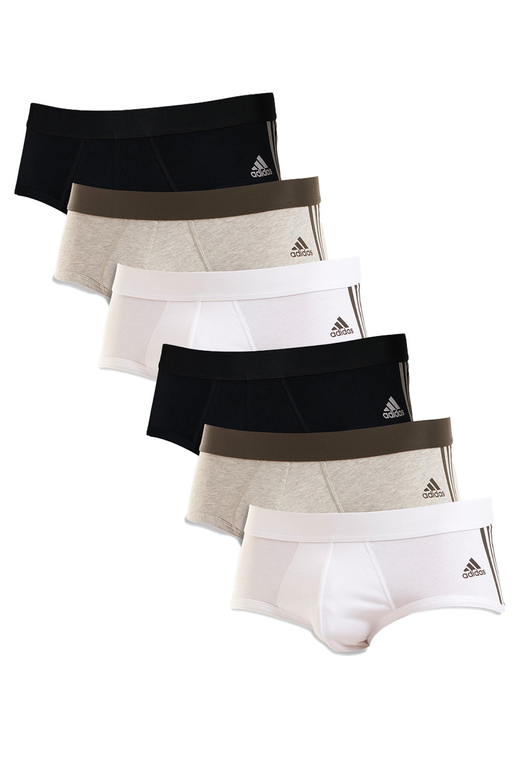 adidas Sportswear Slip »6er Pack Active Flex Cotton 3 Stripes« (Spar-Set,  6-St) Slip / Unterhose - Baumwolle - Ohne Eingriff - Weiche Nahtverarbeitung