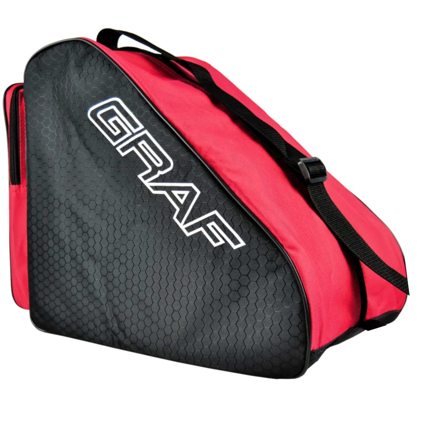 Graf Schlittschuhe Graf Schlittschuhtasche Rot für Eishockey und Kunstlauf, Verstärkte Bodenplatte, Außentasche mit Reißverschluss, faltbar