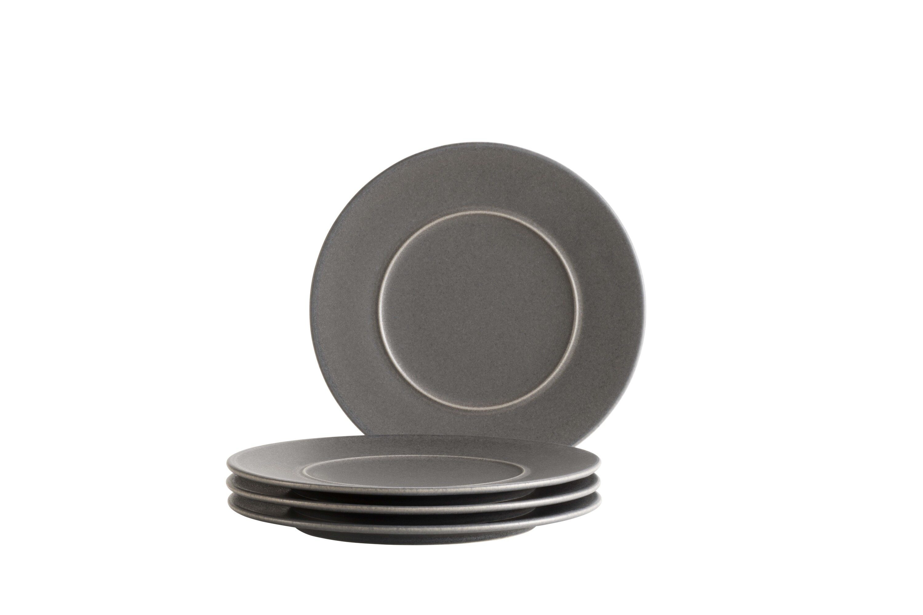 MÄSER Teller-Set Unico (4-tlg), 4 Personen, Steinzeug