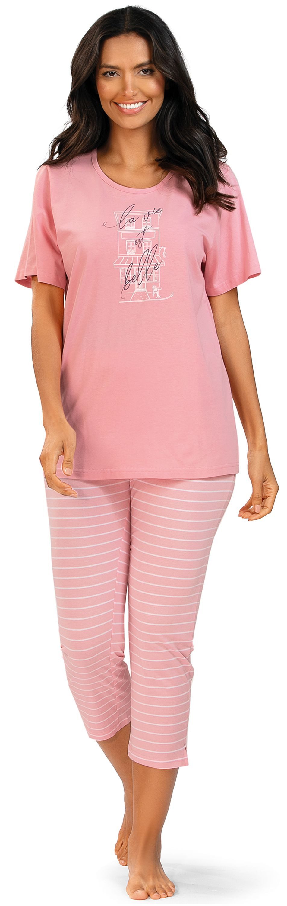 comtessa Schlafanzug Summer Whisper (Set, 2 tlg., 2-teilig) Damen Pyjama 2-teilig 7/8 Hose Baumwolle große Größen