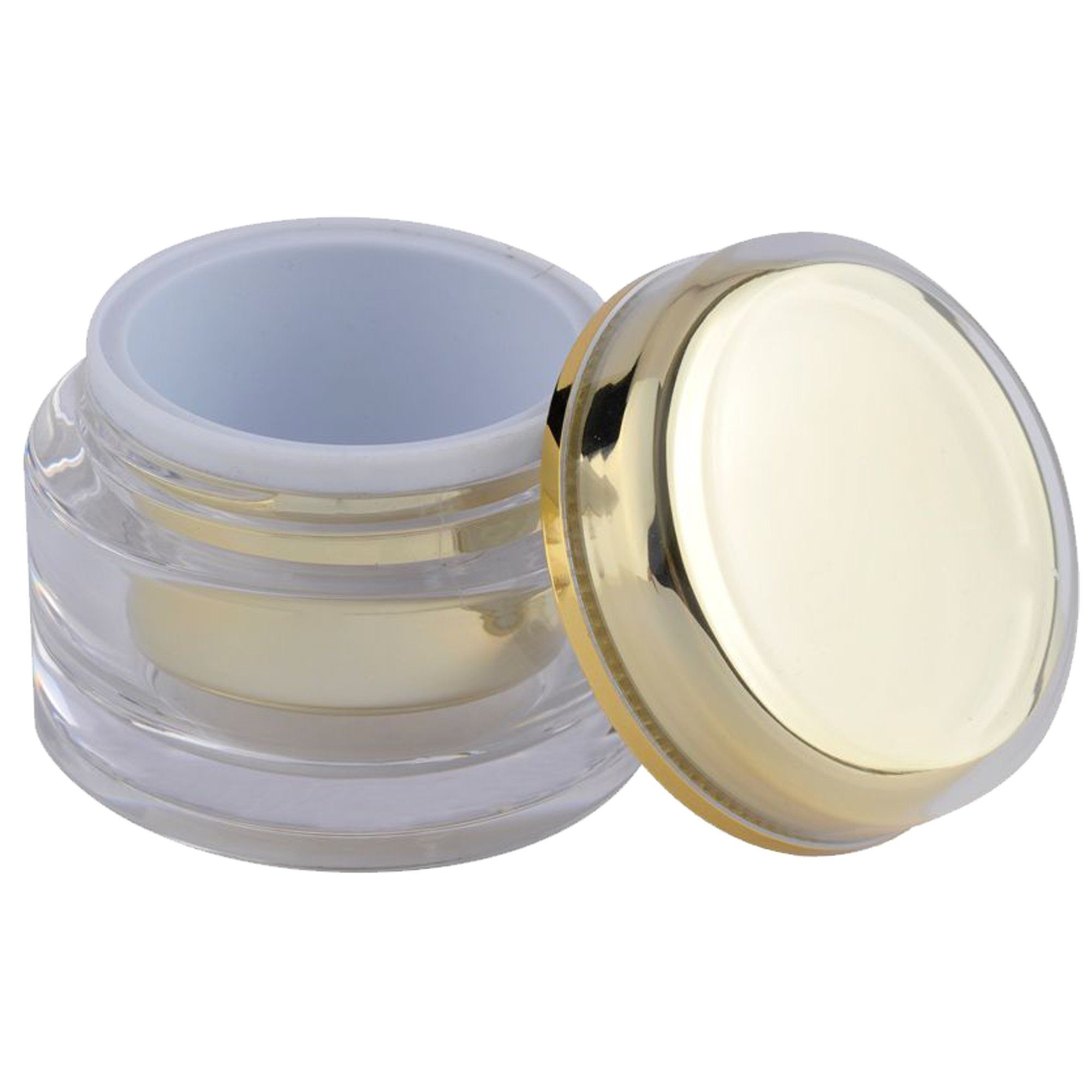 Kunstfingernägel 50 Gel Dosen 5ml Tiegel leer Acryl Gold Cremedosen Selbstabfüller