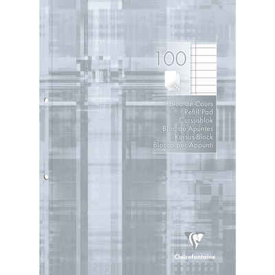CLAIREFONTAINE Notizbuch »Ringbucheinlagen A4 mit 2 Löchern 5 x 100 Blatt Liniert«