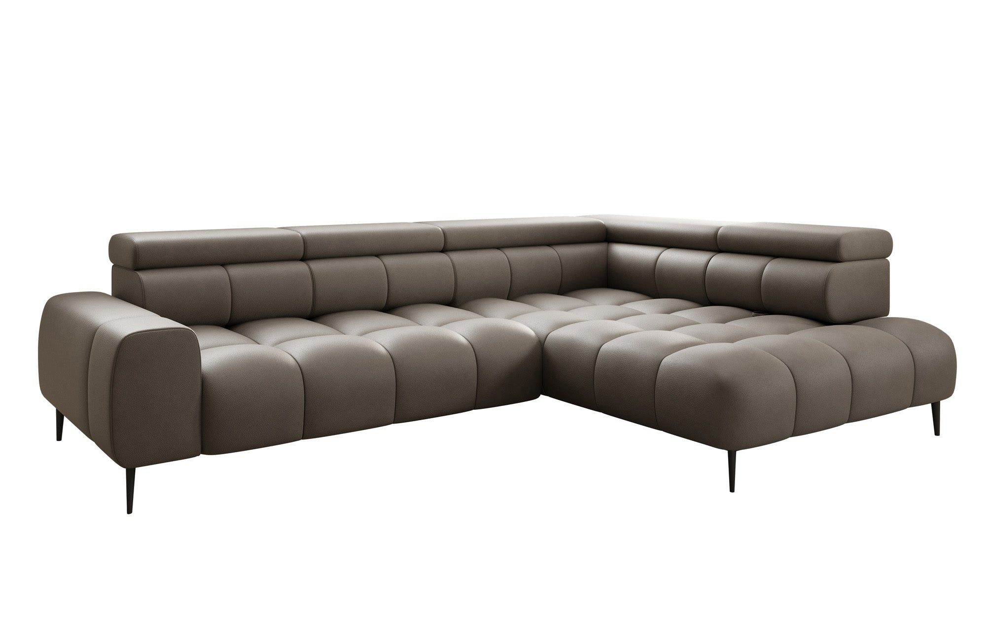 Luxusbetten24 Schlafsofa Designer Sofa Ceora L in Echtleder, mit elektrischer Schlaffunktion und verstellbarerer Rückenlehne