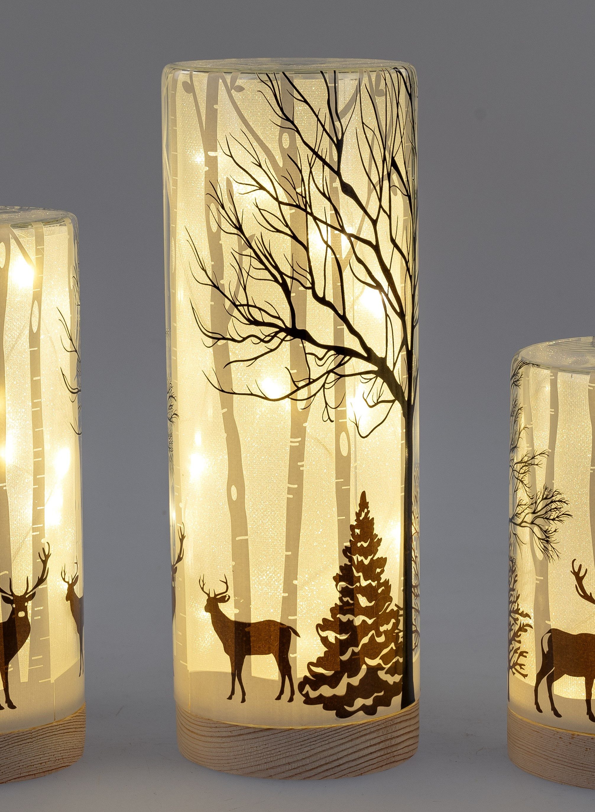 formano Nachttischlampe Nature, Farbe: Natur, Motiv: Hirsche günstig online kaufen