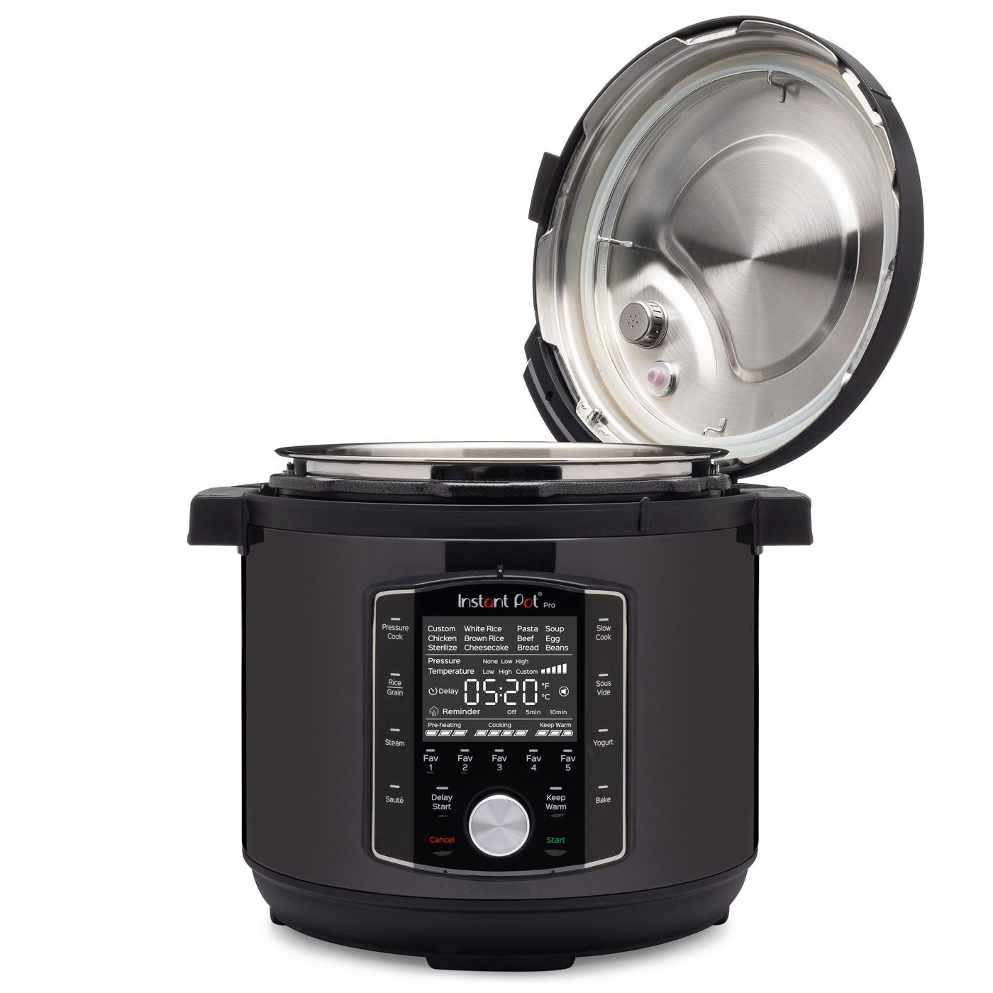 Instant Pot Multikocher Pro 10-in-1 Slow Cooker Schongarer mit 5 Favoriten-Tasten, 1400 W, 7.6 l Schüssel, Innentopf geeignet für alle Herdplatten und backofenfest bis 232°C