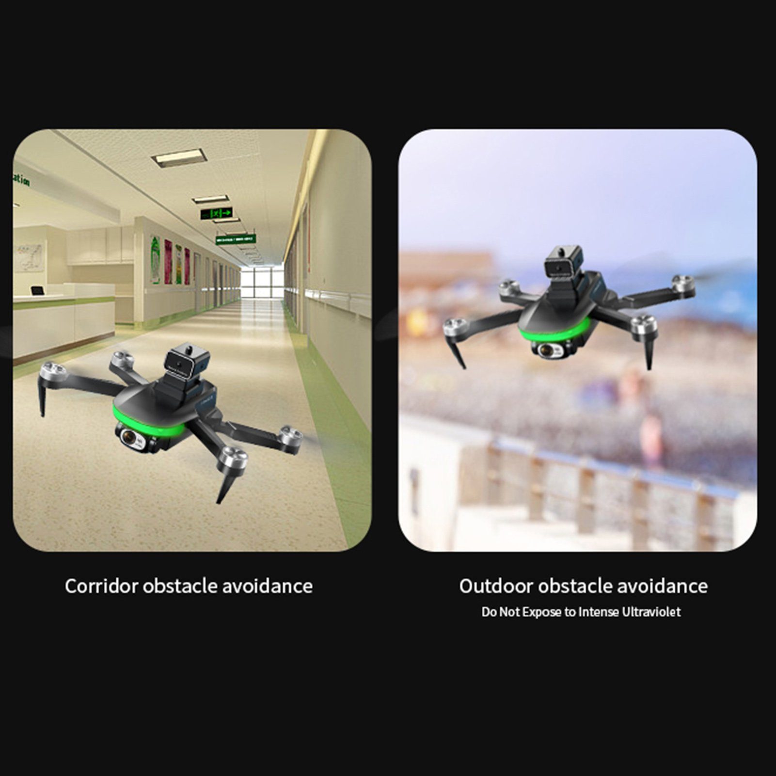 Rutaqian 2,4 GHz ferngesteuerte Quadrocopter und Quadrocopter Spielzeugflugzeug, Anti-Jamming Drohne Bürstenloser 4 HD-kompatible 4K Kanäle, Fernbedienung APP-Handysteuerung für Kamera Geeignet (4K/6K, Mini-Faltdrohne, Anfänger) Kinder Erwachsene, Luftaufnahmen Schwarz