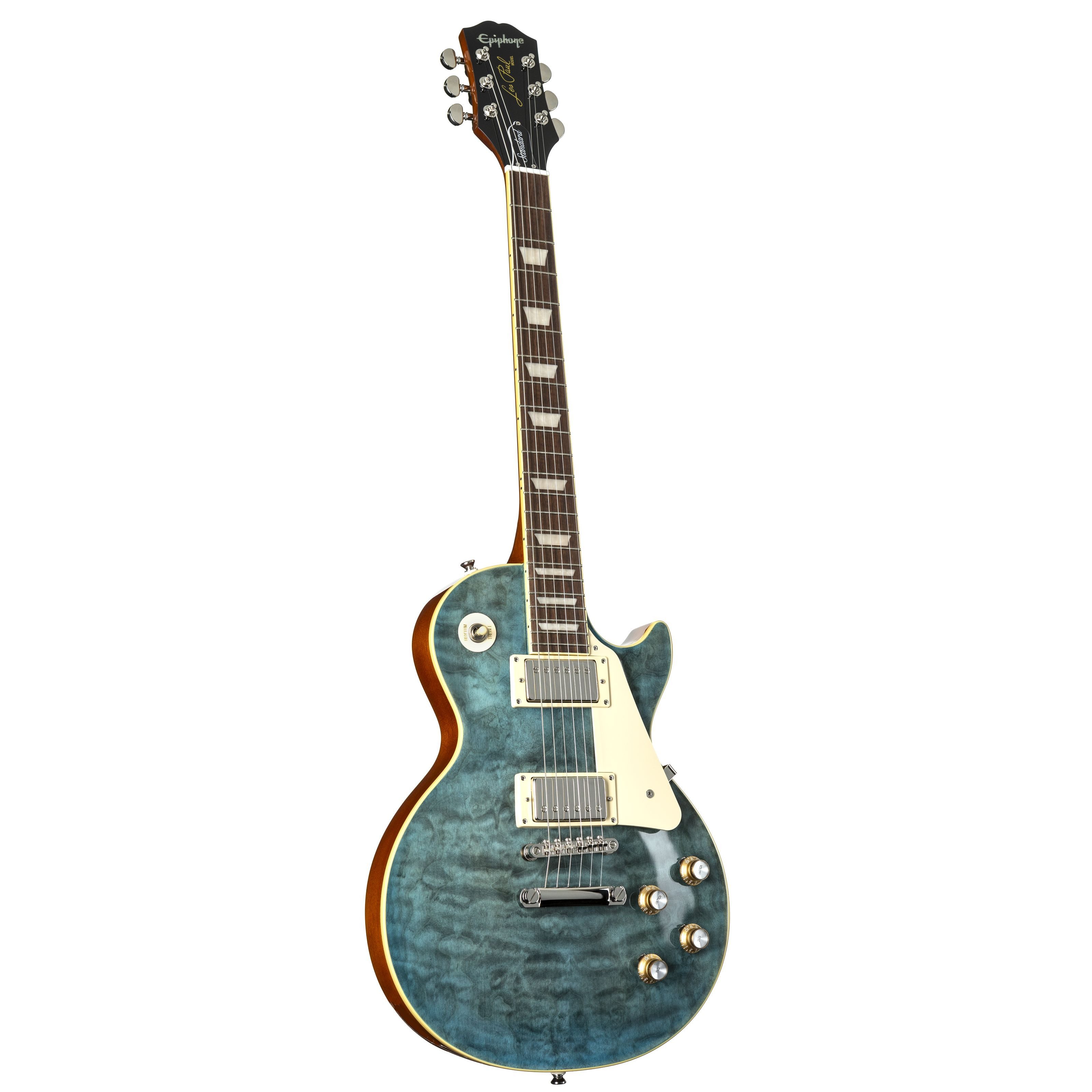 Epiphone E-Gitarre, E-Gitarren, Single Cut Modelle, Les Paul Standard 60s Quilt Top Translucent Blue - Single Cut