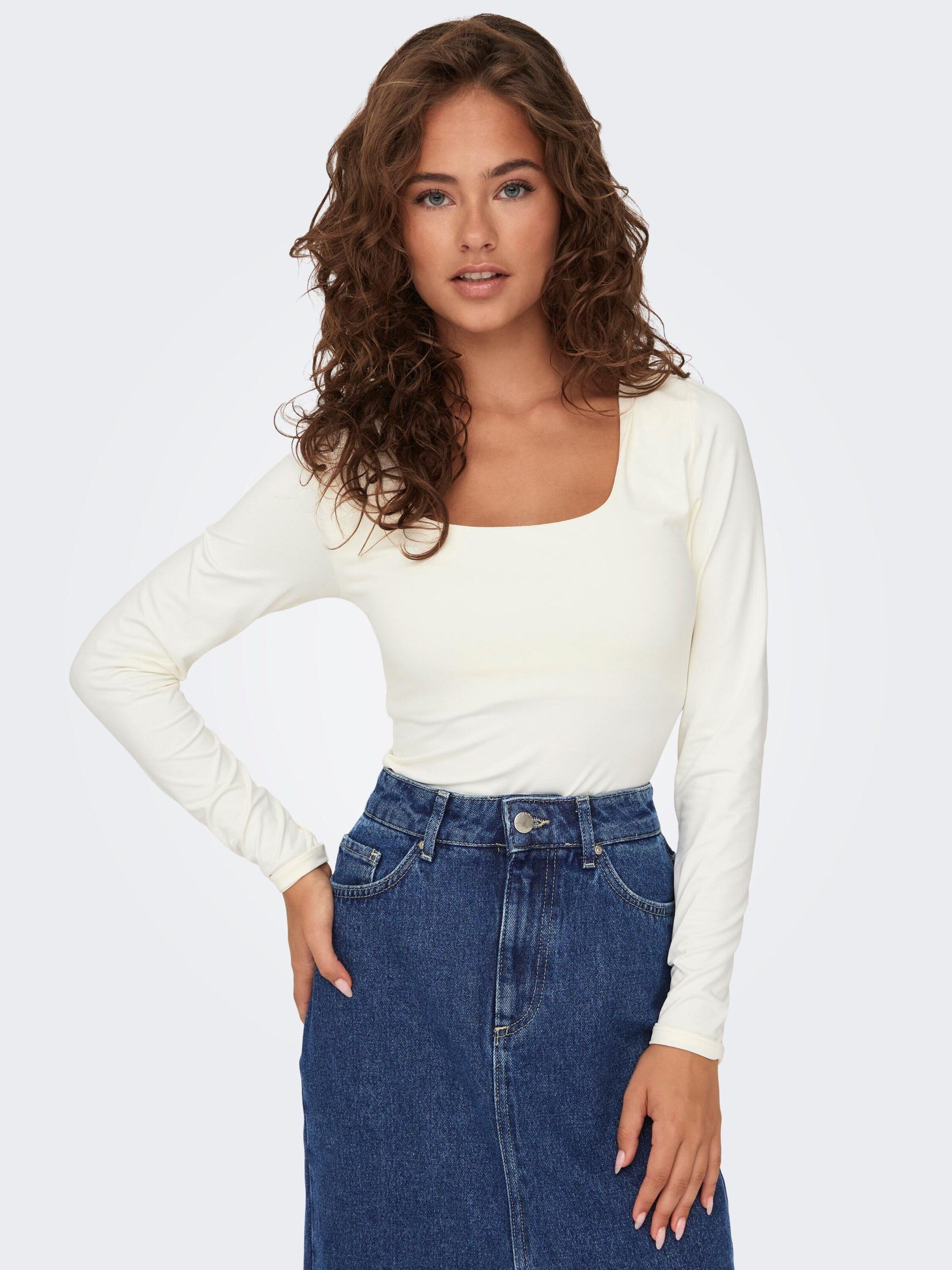 ONLY Langarmshirt ONLEA (1-tlg) Plain/ohne Details
