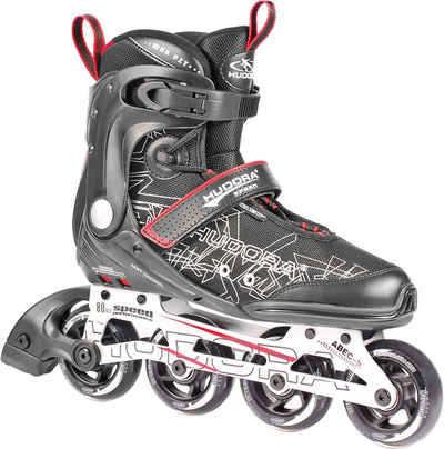 Hudora Inlineskates RX-23, (mit Press-Lock-Schnalle, Schnellschnürsystem und Klett, in Größe 46), in schwarz / weiß / rot