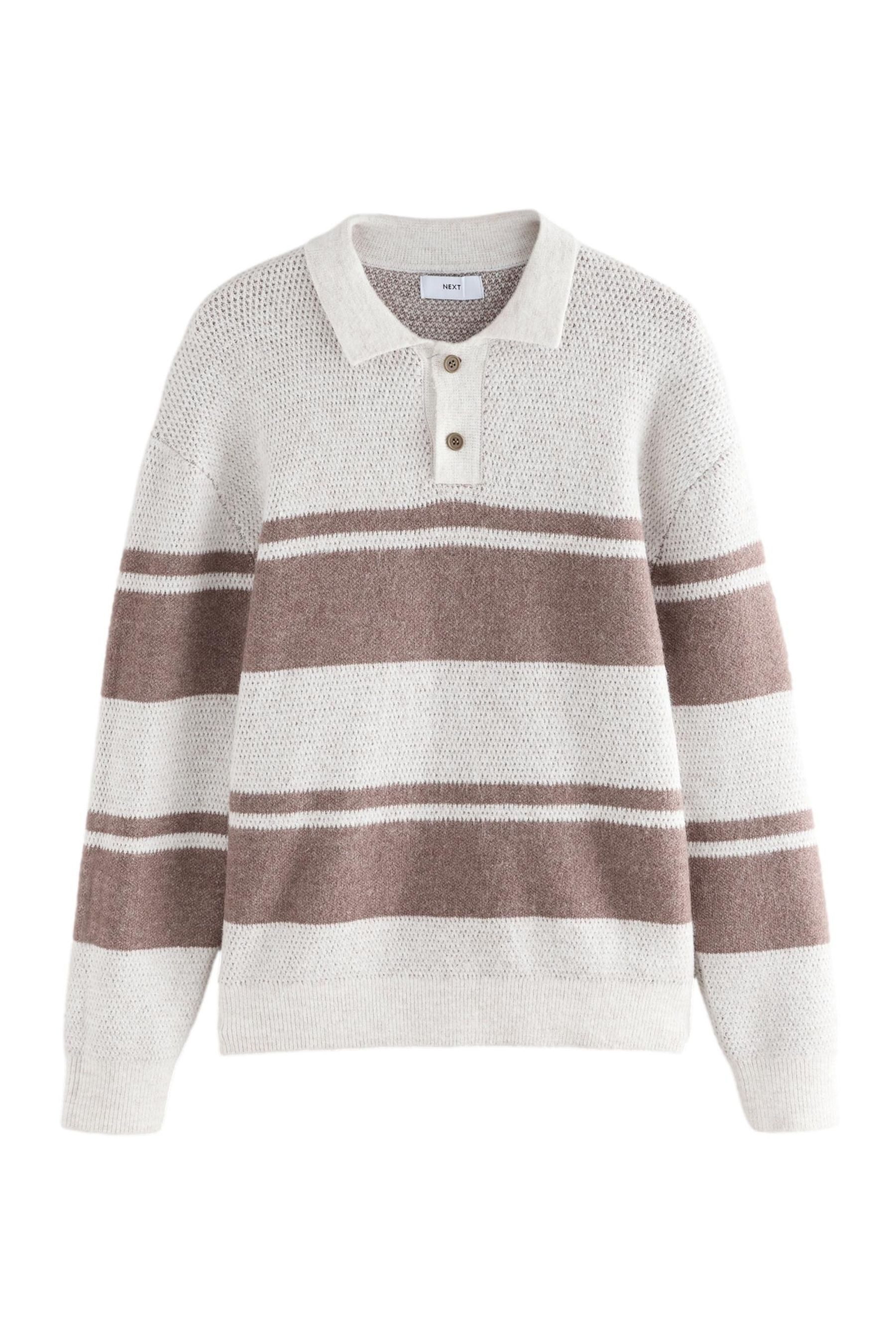 Next Strickpullover Relaxed Fit gestreiftes Rugbyshirt aus Strick (1-tlg)