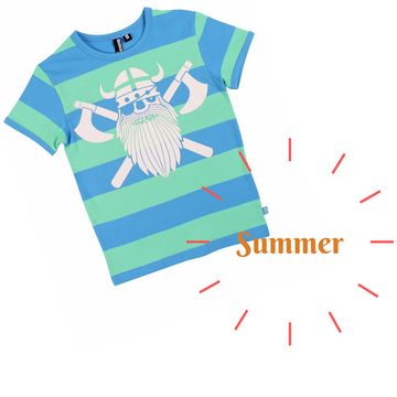 Danefae T-Shirt Danefae Rainbow Ringer T-Shirt Fresh Peal/Fresh Blue Buccane Erik 6Y