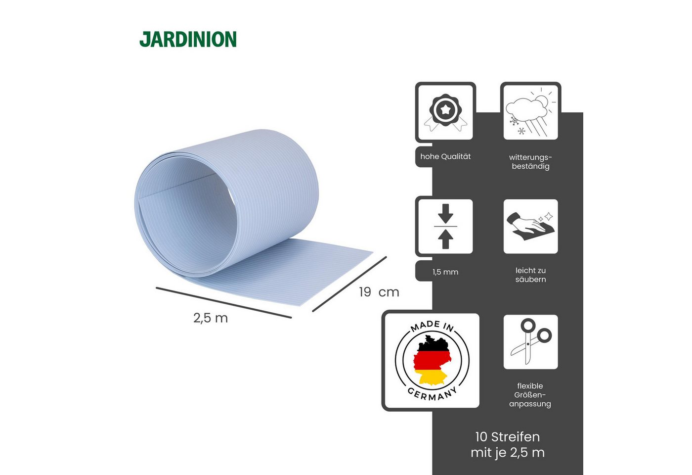 Thumbnail - Jardinion Sichtschutzstreifen, (Doppelstabmattenzaun Sichtschutz, Sichtschutzstreifen, 10-St), aus Kunststoff, Blickdich...