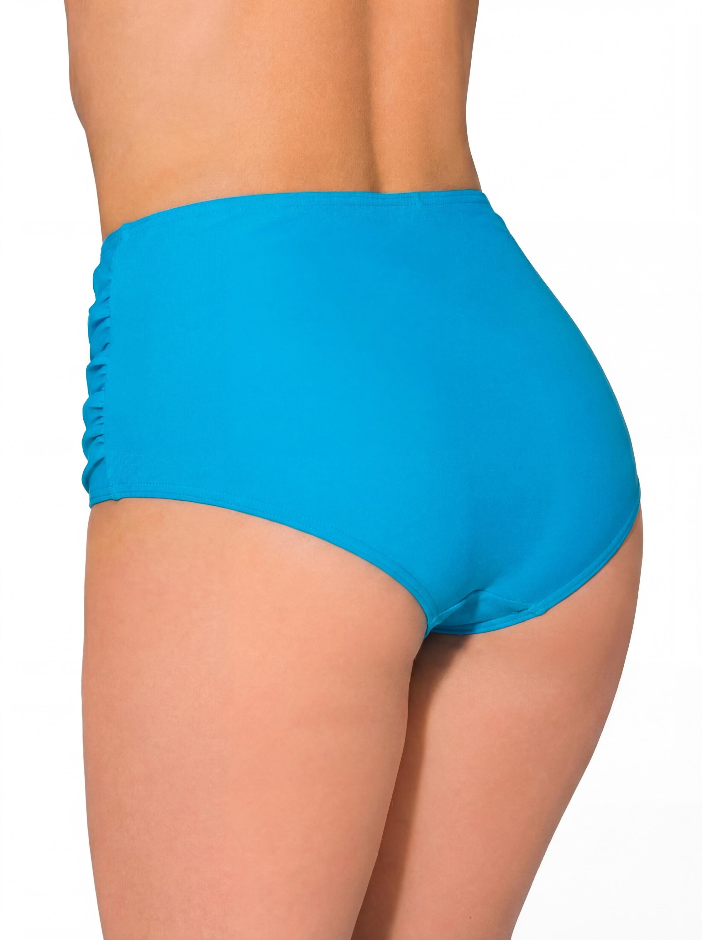 Aquarti Bikini-Hose Aquarti Damen Bikinihose mit Hoher Taille und Raffung