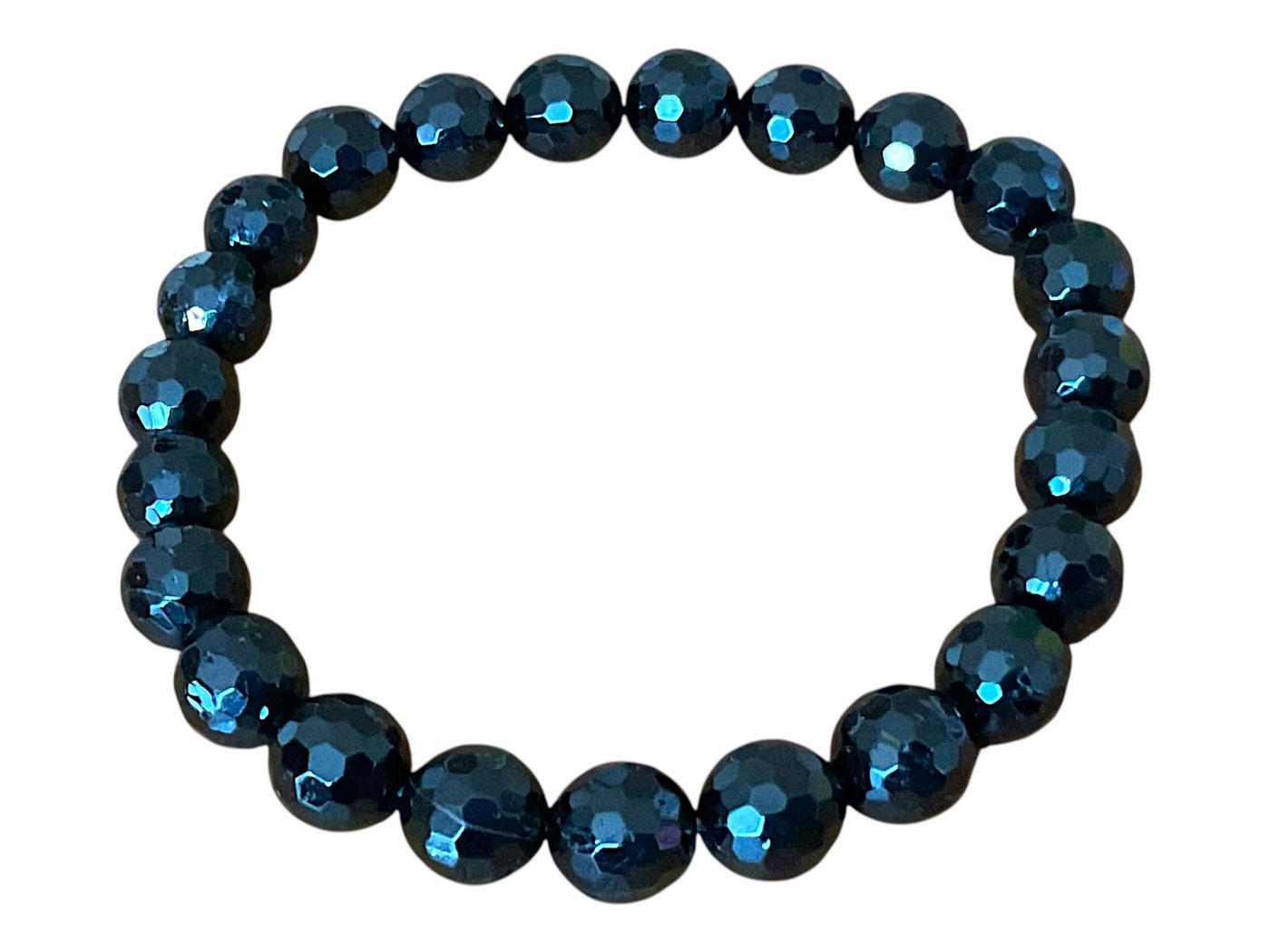 Steinfixx® Perlenarmband Turmalin (Schörl) Durchmesser 8mm, facettiert, handgefertigt (Länge 18,0 cm, 1-tlg., incl. Geschenkverpackung), AAA-Qualität aus Brasilien