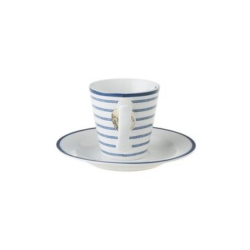 LAURA ASHLEY Tasse Espresso Tasse und Untertasse Blueprint Candy Stripe (2-teilig)