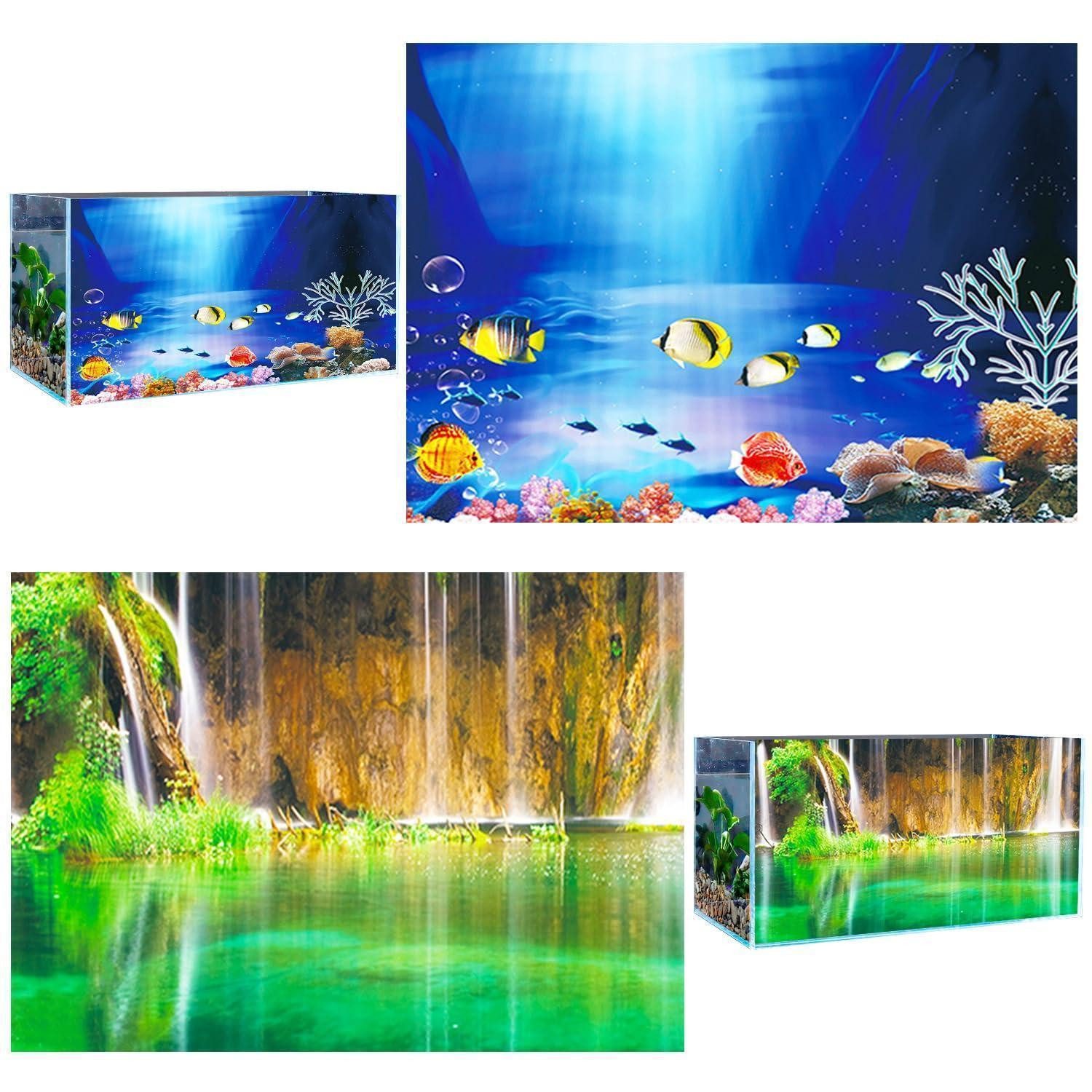 LuxusKollektion Aquarium Aquarium Hintergrundpanel 62x30 Ozean Unterwasser PVC