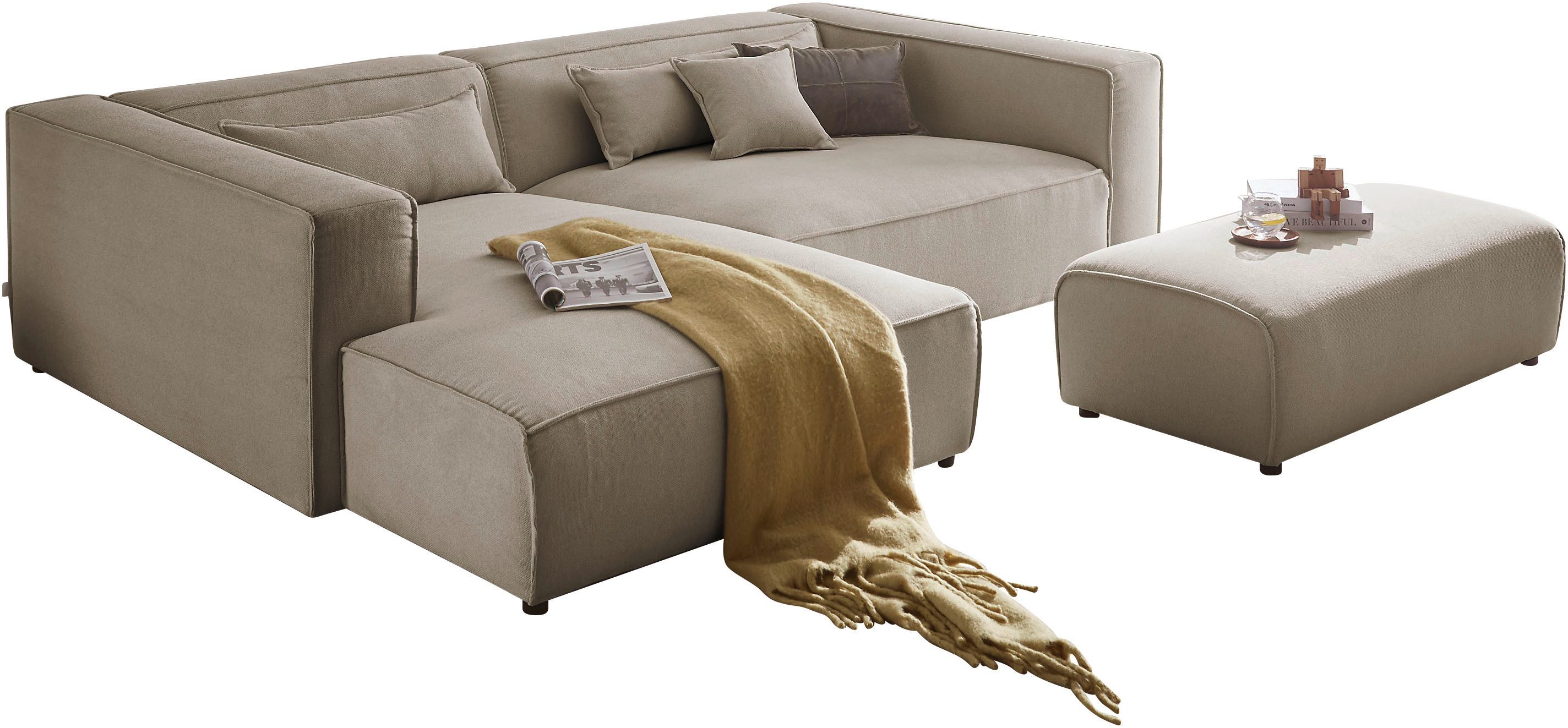 LeGer Home by Lena Gercke Ecksofa PIARA XXL, L-Form, Schlaffunktion, Cord, günstig online kaufen