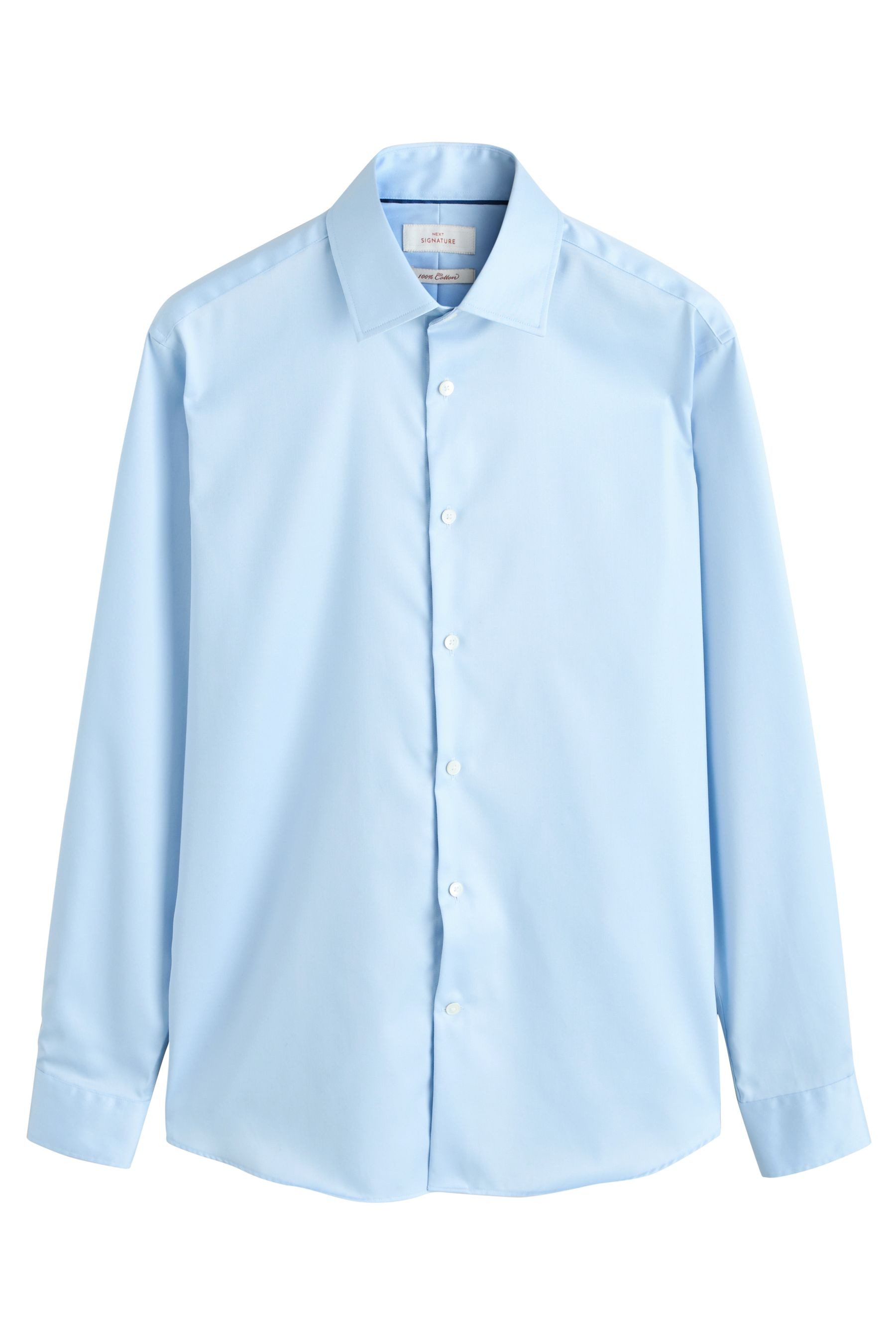 Langarmhemd Slim Fit Signature Hemd aus Baumwollsatin
