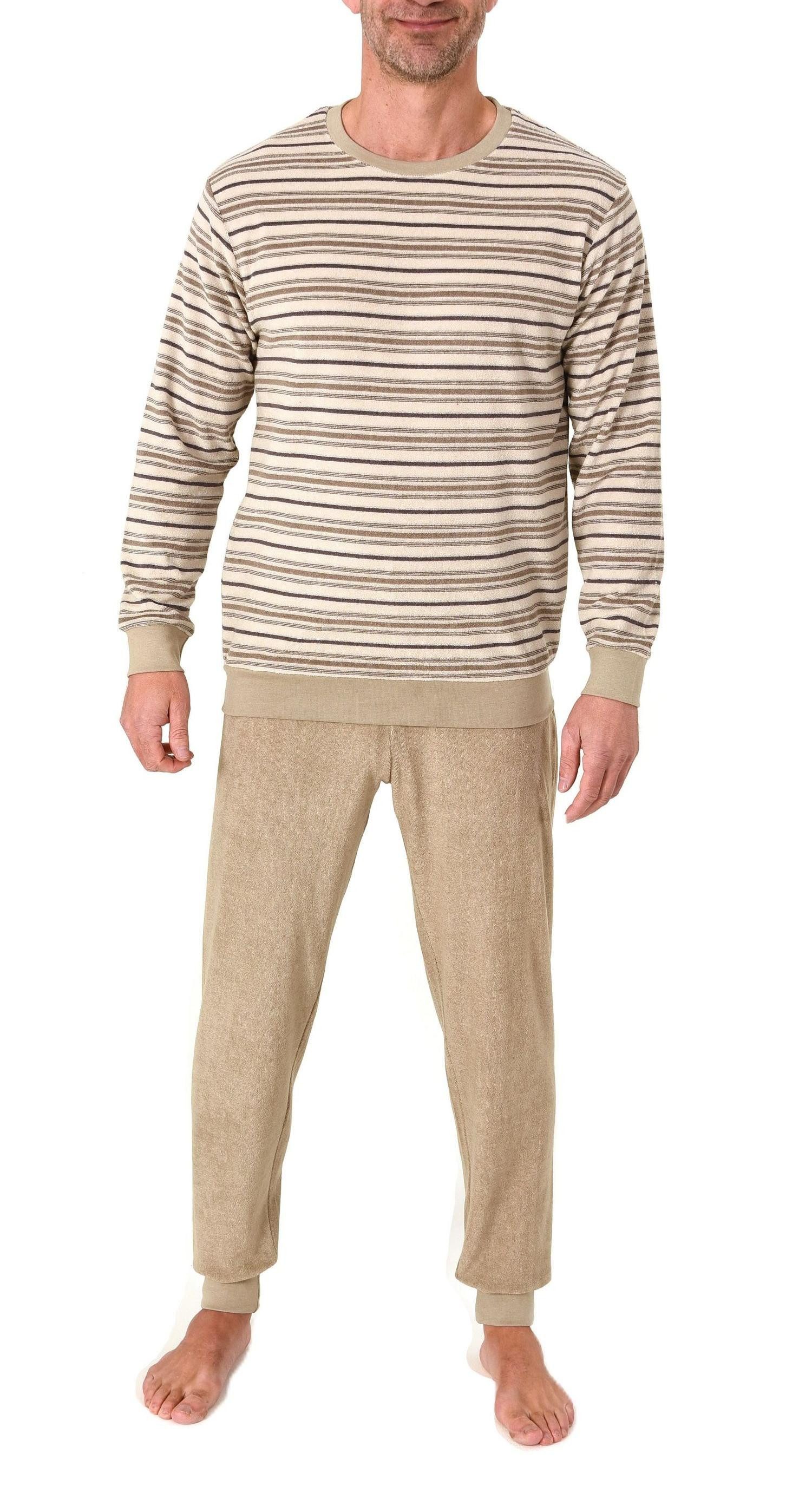 Normann Pyjama Normann Herren Frottee Schlafanzug Streifenlook – auch in Übergrößen