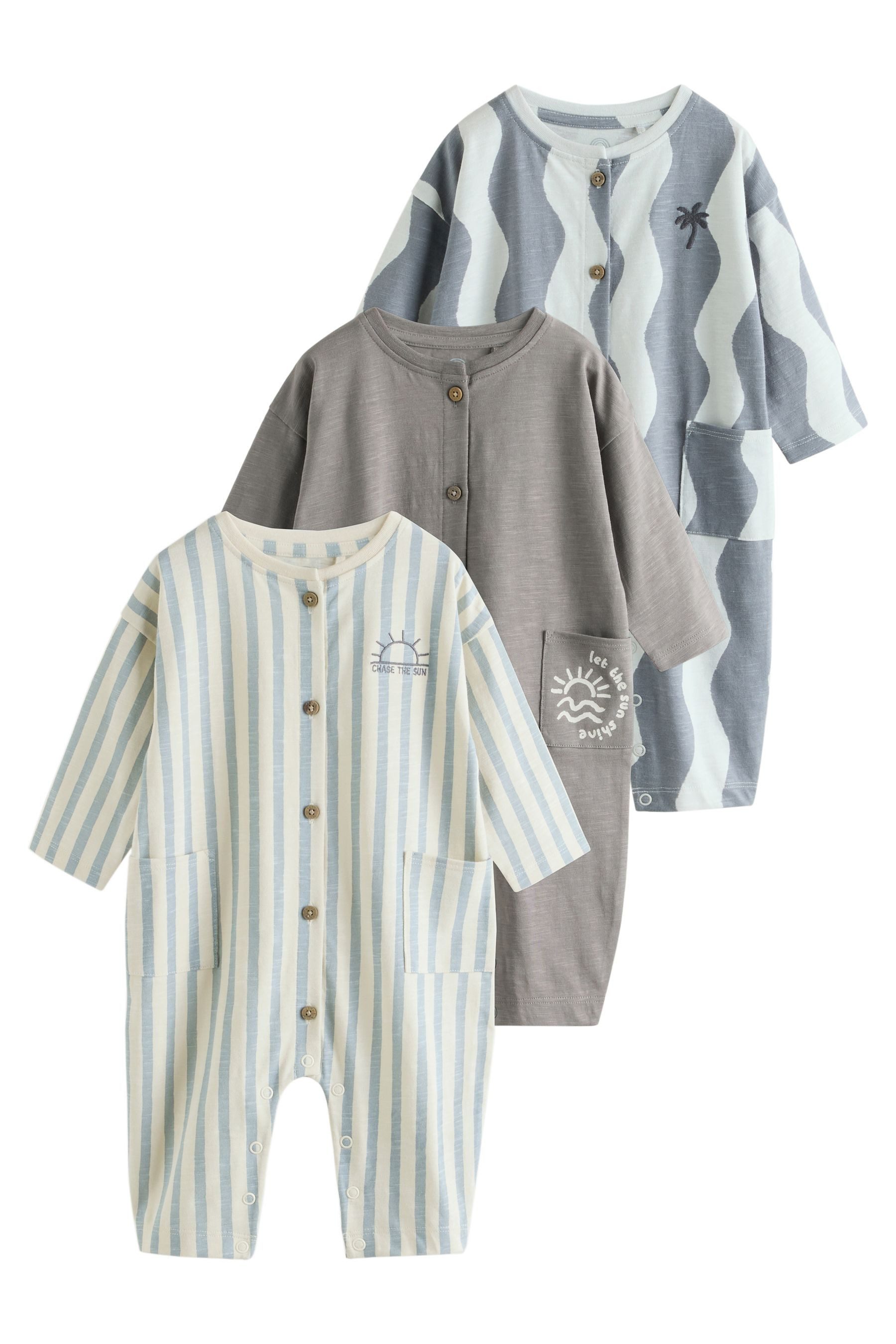 Next Strampler Strampelanzüge im 3er-Pack (3-tlg)