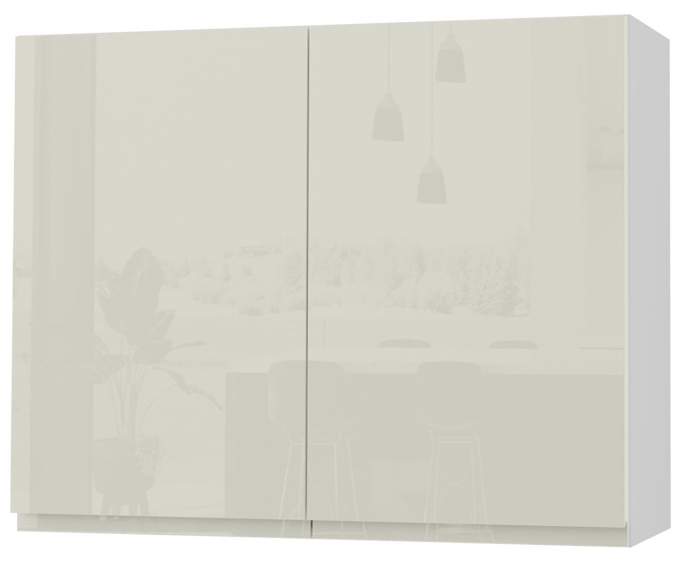 Feldmann-Wohnen Klapphängeschrank Florence (W3/90, 2-türig, 2 Einlegeböden, 1-St., puristische, grifflose Optik, lackierte Fronten, B/T/H 90x32,5x72cm) X / X