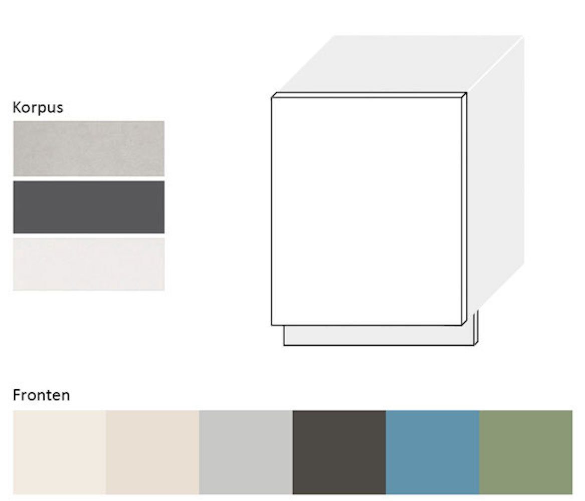 Sockelblende und Front- vollintegriert wählbar 6021 matt Sockelfarbe blassgrün Amaro, Feldmann-Wohnen 60cm RAL