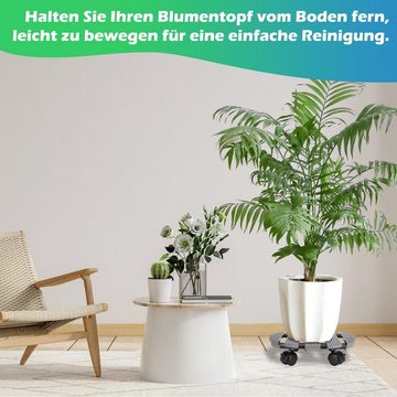 Bettizia Pflanzenroller 2x Pflanzenroller Rollbrett Kübelroller für Außen und Innen Grau/Braun