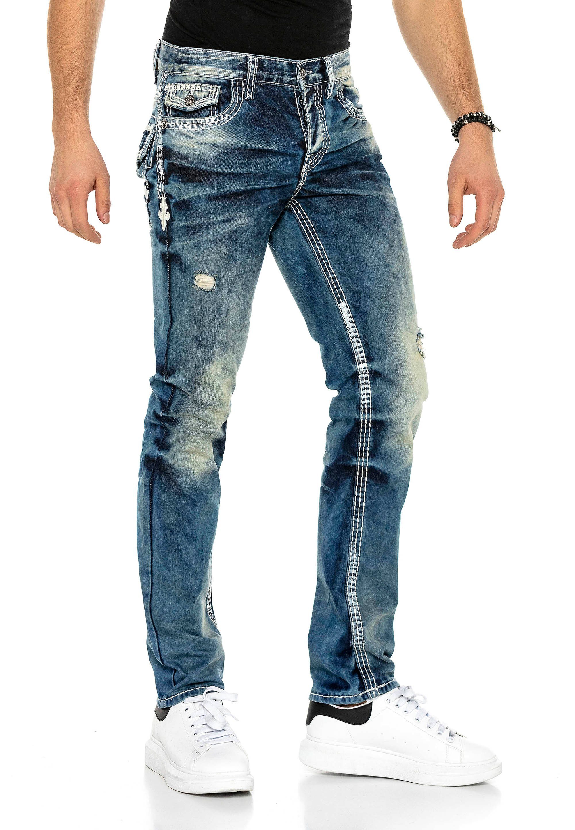 Jeans Cipo coolen Baxx Fit Used-Look im & Straight Bequeme