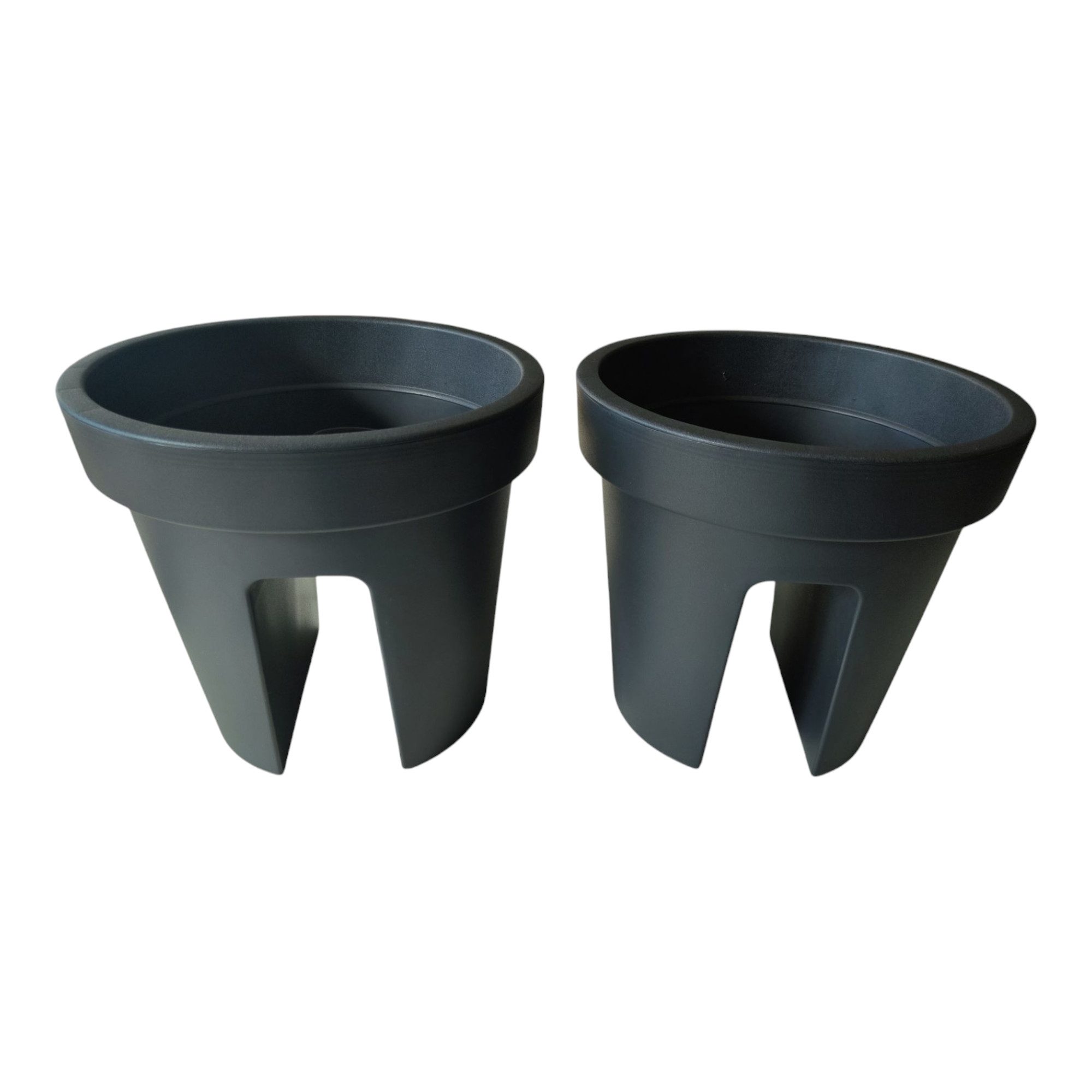 sesua Blumentopf Balkon-Blumentopf für Geländer rund 27,5cm mit Ablauflöchern (2 St)