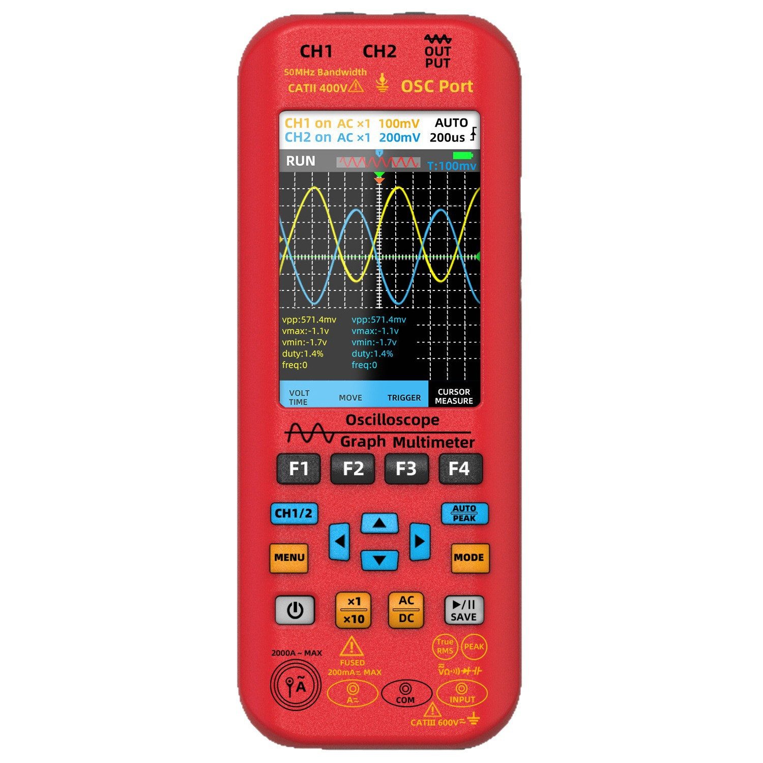 Multimeter 50MHz Dual-Channel Oszilloskop mit Multifunktionsmessgerät