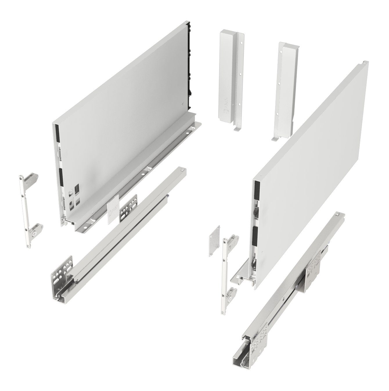 SO-TECH® Schubkasten Schubladensystem JUNKER SLIM weiß H: 199 mm bis 40 kg belast, SoftClose, mit 13 mm schlanken Schubladenzargen, Nennlänge 550 mm