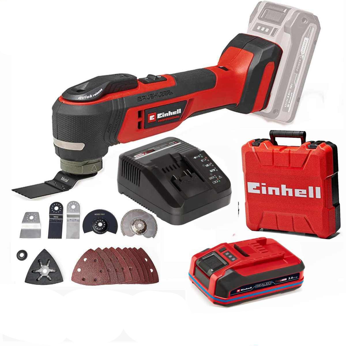 Einhell Akku-Multifunktionswerkzeug Multifunktionswerkzeug TP-MG 18 Li Sealed Akku 3.0 Ah Ladegerät Koffer
