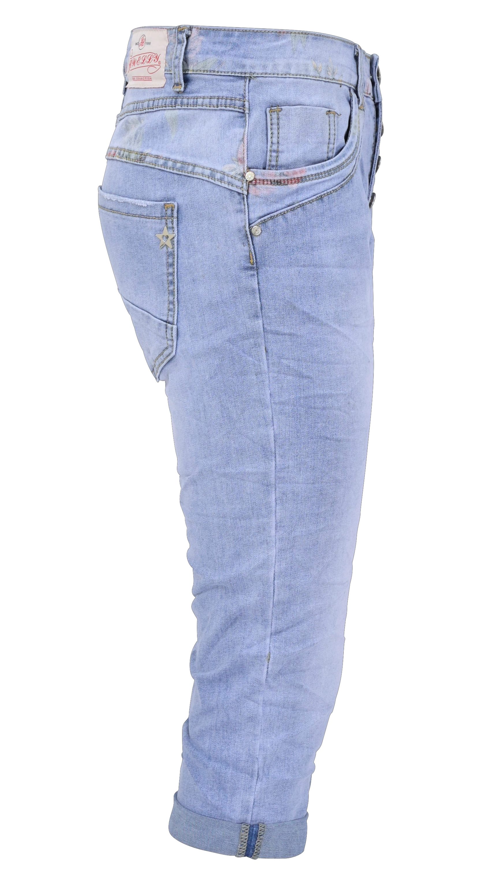 Capri Regular-fit-Jeans mit im Boyfriend Hose Crash-Look, Jeans Jewelly