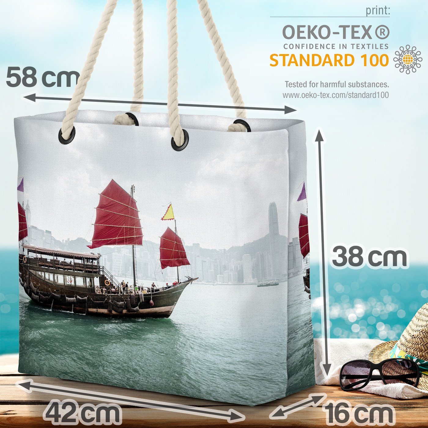 VOID Strandtasche Hong kong China drache hong (1-tlg), meer dsc Dschunke bucht Kong traditionell
