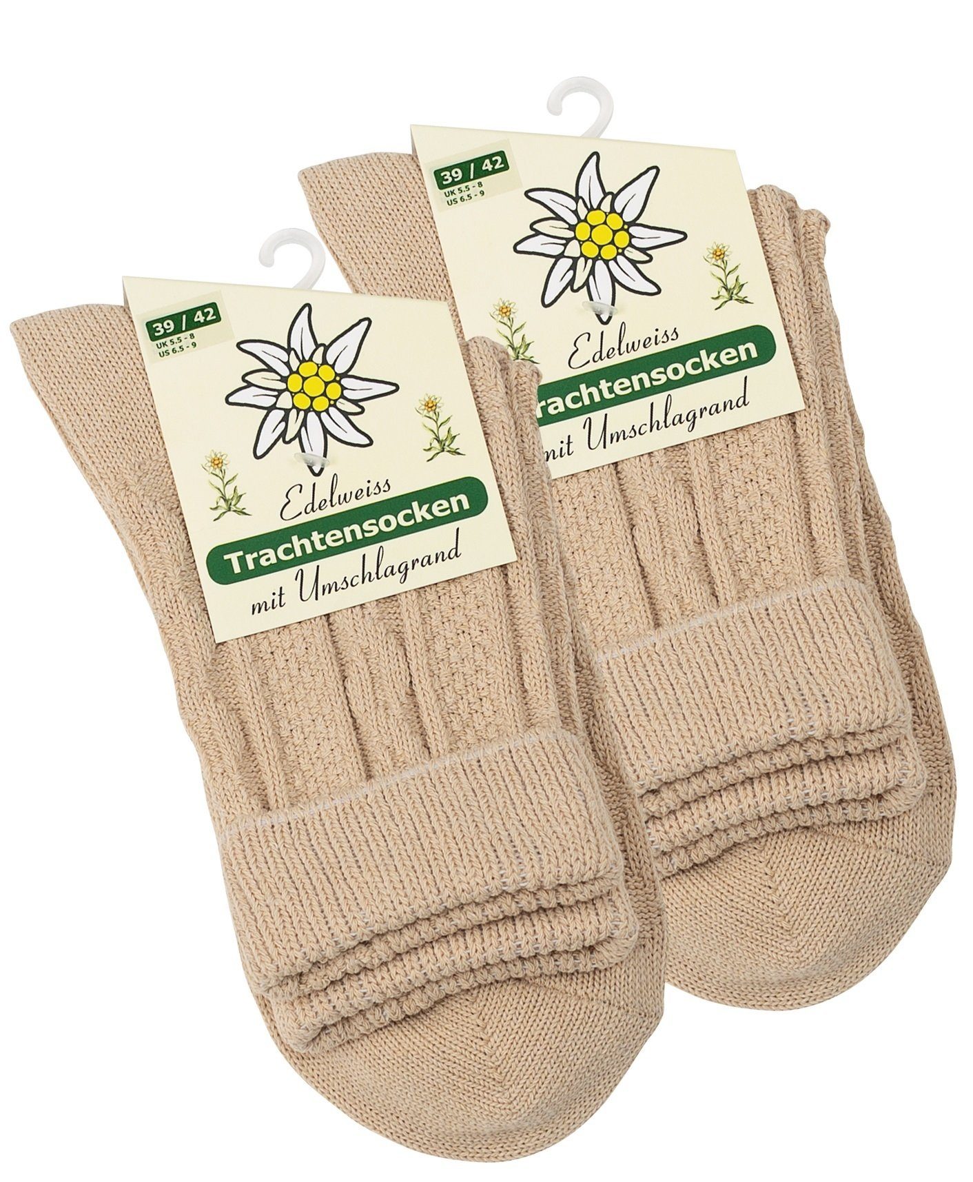 Umschlagbund mit Prime® Cotton Zopfmuster und Trachtensocken (2-Paar)